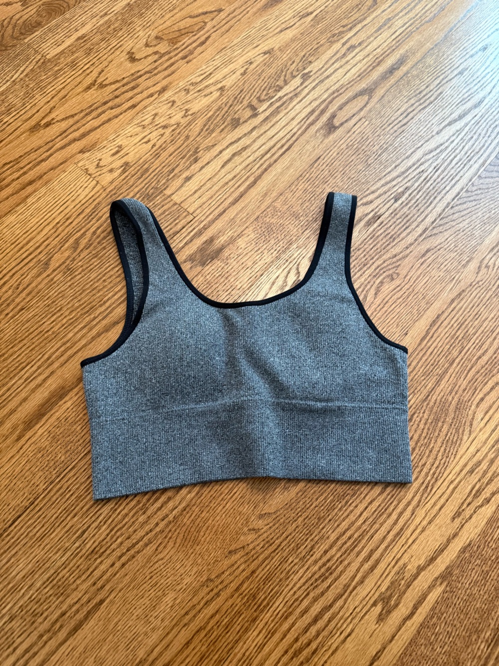 Everyday Heather Gray Seamless Sports Bralette with Black Trim